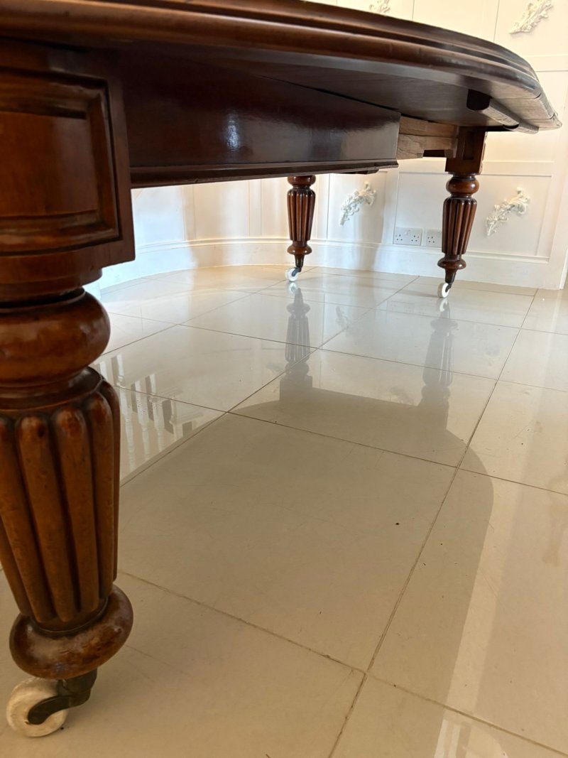 Large 12 Seater Outstanding Quality Antique Victorian Figured Mahogany Extending Dining Table - Image 13